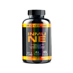 Suplemento imunológico com vitamina C + zinco + extratos | 45 cápsulas | Immune Podium