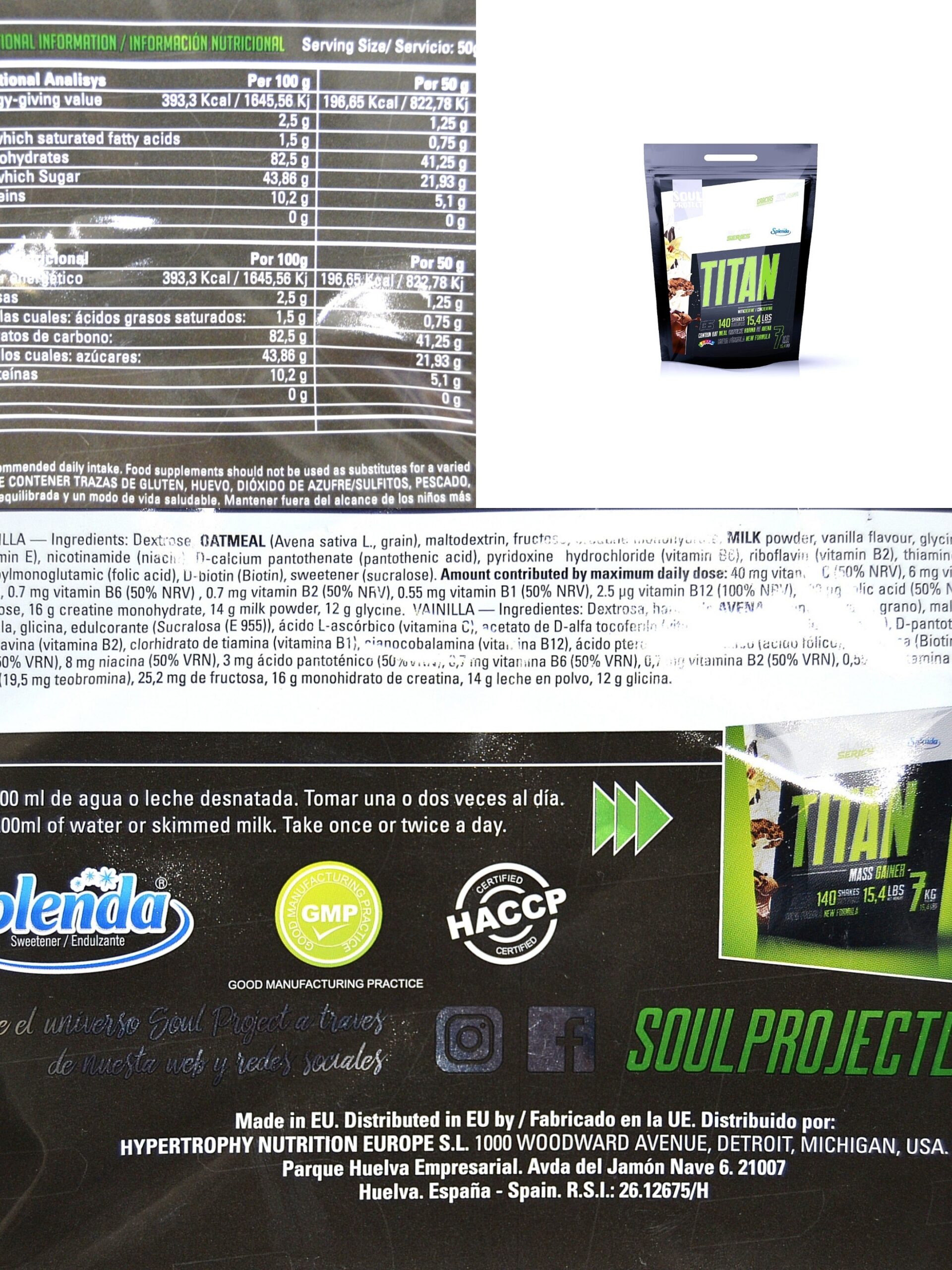 TITAN WEIGHT GAINER 4kg. - Image 2