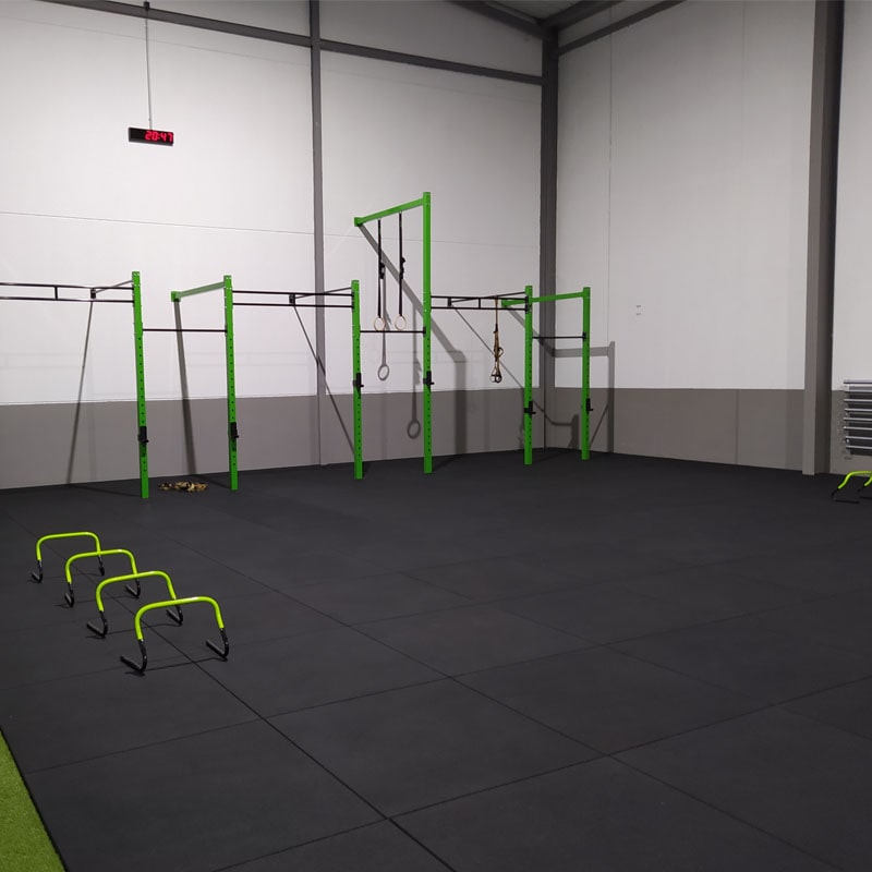 Piso/Chão/Pavimento/Tapetes - Piso de borracha premium preta de alta densidade para ginásio (100x100cm) - Image 3